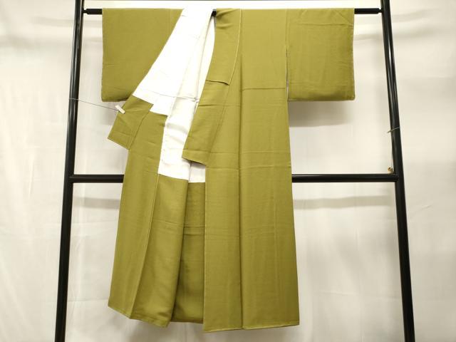 平和屋着物■上質な色無地 菜種油色 正絹 逸品 CABN1373ev