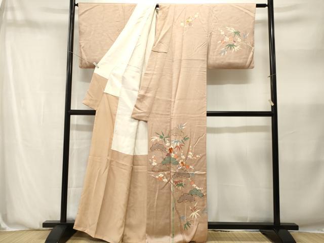 平和屋着物■訪問着 刺繍 松竹梅 金彩 正絹 逸品 CABN1377ev