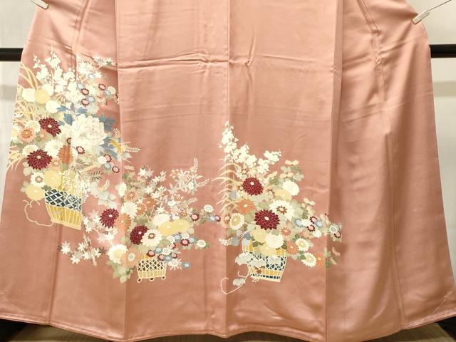 平和屋着物■豪華色留袖 刺繍 花籠文 正絹 逸品 CABN1379ev