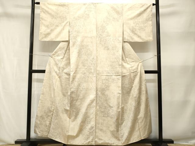 平和屋着物■上質な紬 亀甲繋ぎ花文 正絹 逸品 CABN1382ev