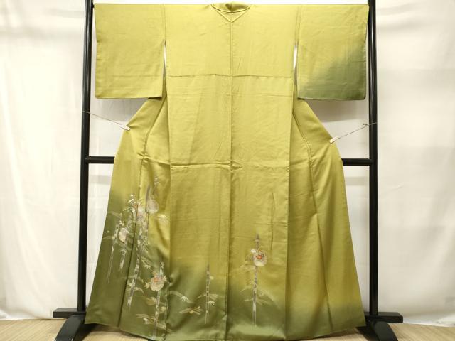 平和屋着物■訪問着 雪輪松竹梅花文 暈し染め 金銀彩 正絹 逸品 CABN1390ev