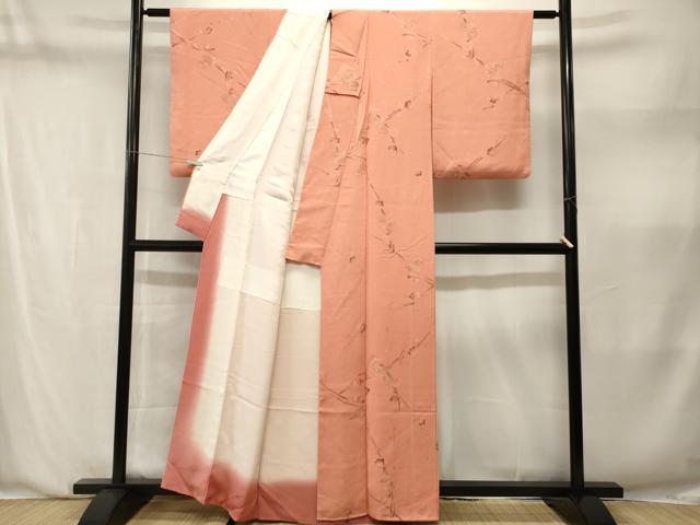 平和屋着物■上質な小紋 地紋起こし 枝梅文 金糸 正絹 逸品 CABN1401ev