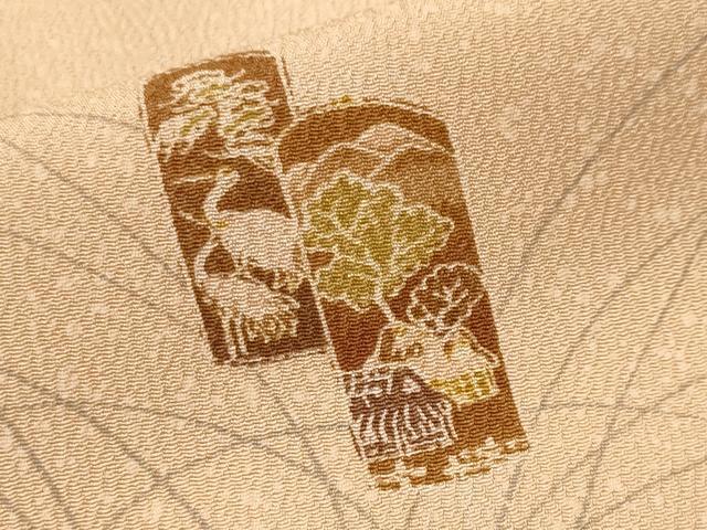 平和屋着物■上質な小紋 飛鶴花文 暈し染め 正絹 逸品 CABN1403ev