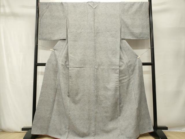 平和屋着物■小紋 鹿の子文 黒地 洗える着物 CABN1430ev
