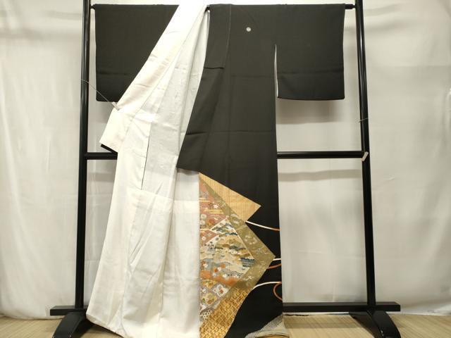 平和屋着物■豪華黒留袖 作家物 松竹梅風景文 宝尽し文 金彩 正絹 逸品 CABN1441ev