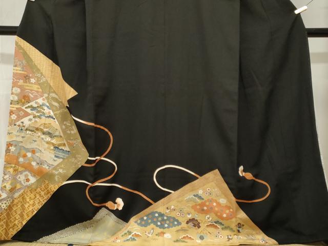 平和屋着物■豪華黒留袖 作家物 松竹梅風景文 宝尽し文 金彩 正絹 逸品 CABN1441ev