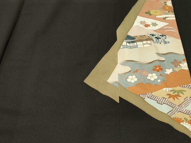 平和屋着物■豪華黒留袖 作家物 松竹梅風景文 宝尽し文 金彩 正絹 逸品 CABN1441ev