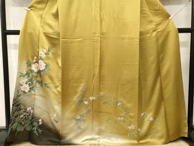 平和屋着物■訪問着 枝花文 暈し染め 金彩 正絹 逸品 CABN1506ev