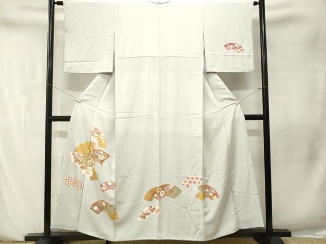 平和屋着物■訪問着 駒刺繍 地紙重ね草花文 金彩 やまと誂製 正絹 逸品 CABN1531ev