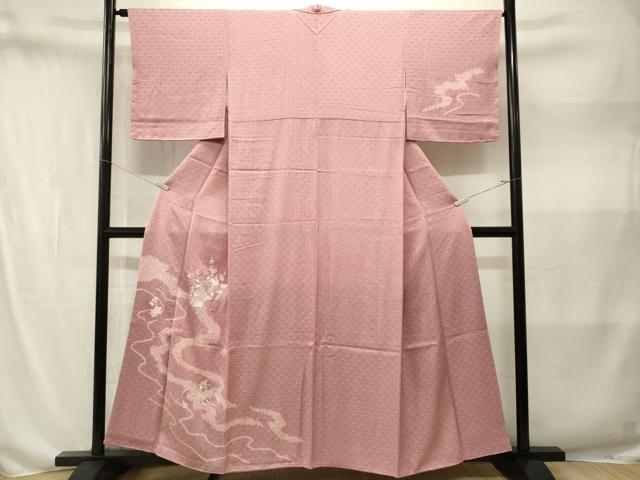 平和屋着物■訪問着 刺繍 絞り 扇面草花文 正絹 逸品 CABN1545ev
