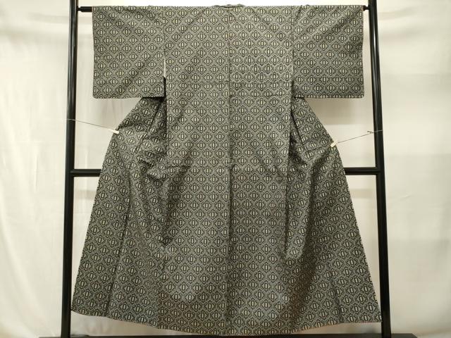 平和屋着物■本場大島紬 幾何学文 正絹 逸品 CABN1547ev