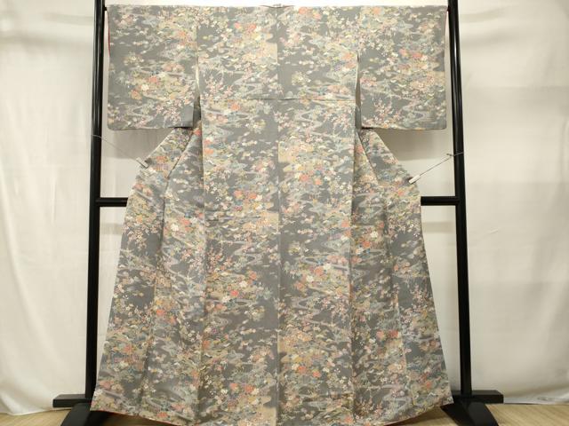 平和屋着物■上質な小紋 松竹梅御所解文 金彩 鬼しぼ縮緬 正絹 逸品 CABN1551ev