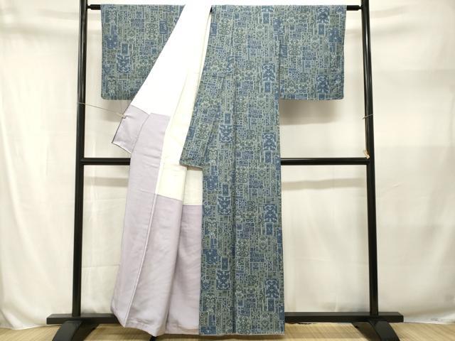 平和屋着物■上質な小紋 色紙重ね花唐草文 正絹 逸品 CABN1562ev