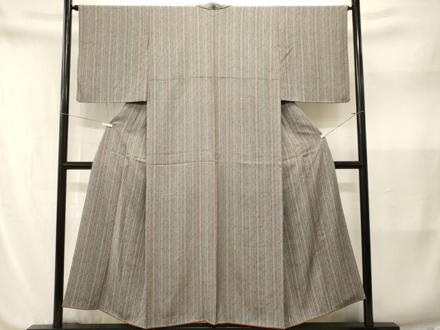 平和屋着物■上質な小紋 縞 正絹 逸品 CABN1563ev