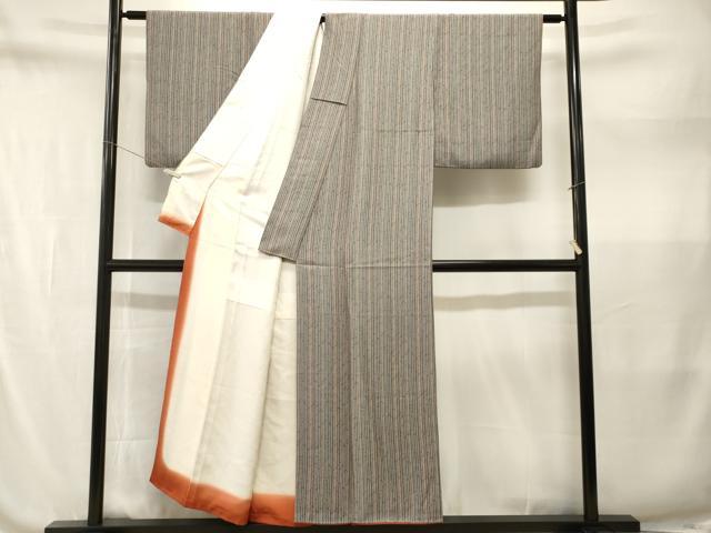 平和屋着物■上質な小紋 縞 正絹 逸品 CABN1563ev