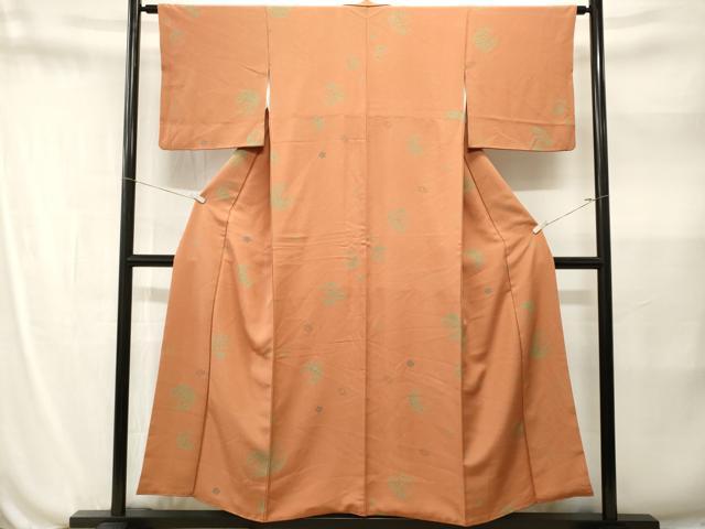 平和屋着物■上質な小紋 草花丸文 正絹 逸品 CABN1576ev