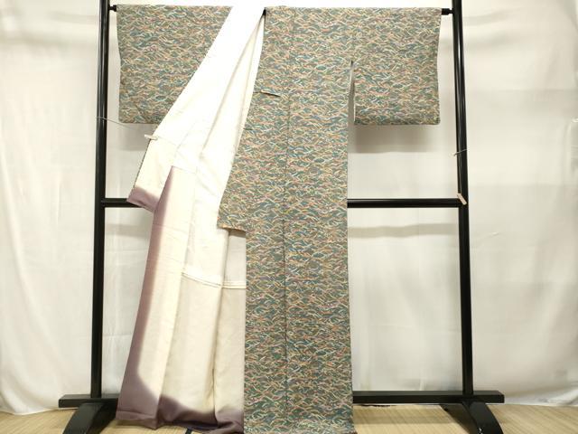 平和屋着物■上質な小紋 芝草花文 金彩 正絹 逸品 CABN1578ev