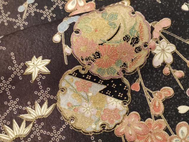 平和屋着物■上質な小紋 松竹梅雪輪花間道 暈し染め 金彩 正絹 逸品 CABN1586ev