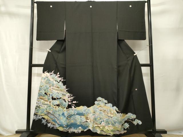 平和屋着物■豪華黒留袖 作家物 御所解文 鴛鴦 正絹 逸品 CABN1625ev