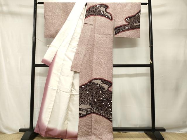 平和屋着物■訪問着 絞り 吉祥流水花文 正絹 逸品 CABN1627ev