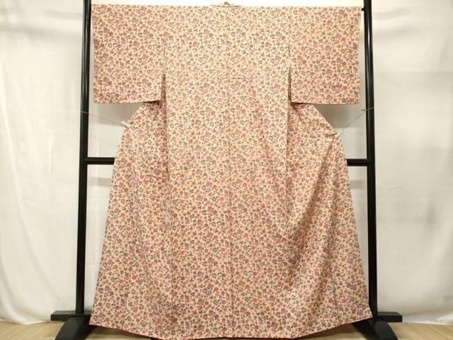 平和屋着物■上質な小紋 更紗枝花文 金銀彩 正絹 逸品 CABN1634ev