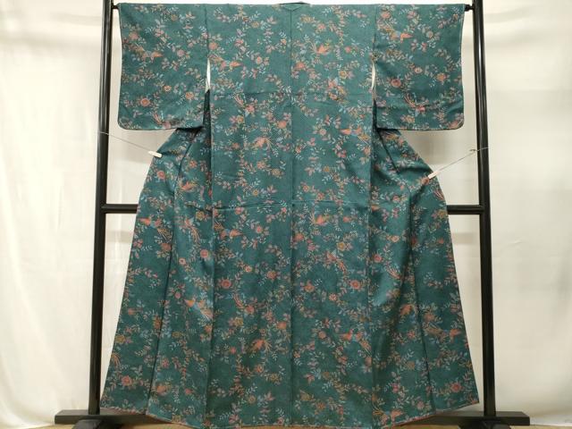 平和屋着物■上質な小紋 鳳凰枝花文 金彩 正絹 逸品 CABN1640ev