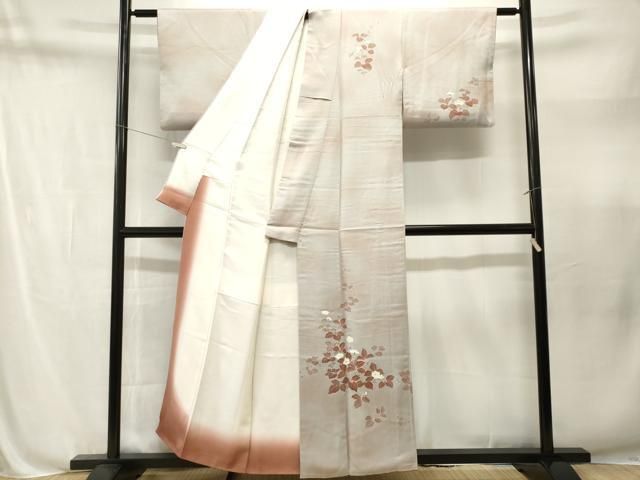 平和屋着物■訪問着 刺繍 枝花文 暈し染め 正絹 逸品 CABN1668ev