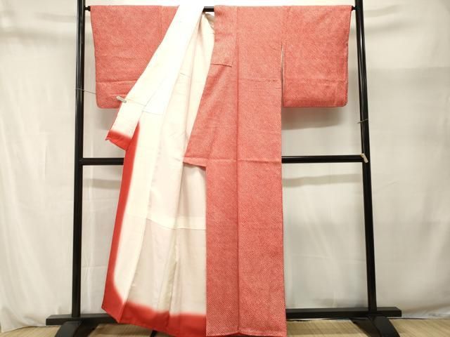 平和屋着物■大変加工の良い総絞り小紋 正絹 逸品 CABN1672ev