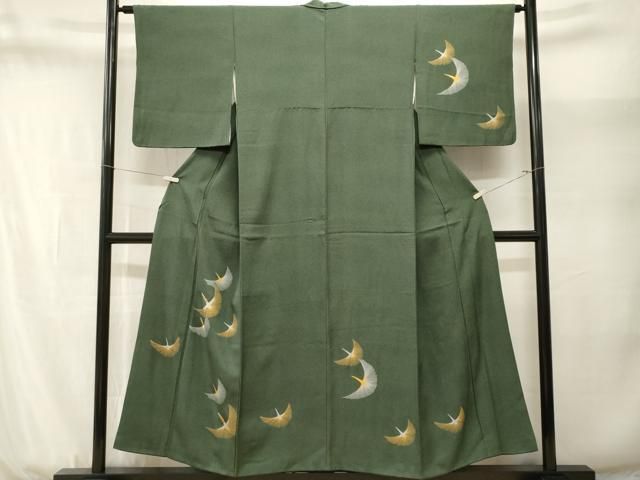 平和屋着物■訪問着 刺繍 飛鶴文 金銀彩 正絹 逸品 CABN1674ev