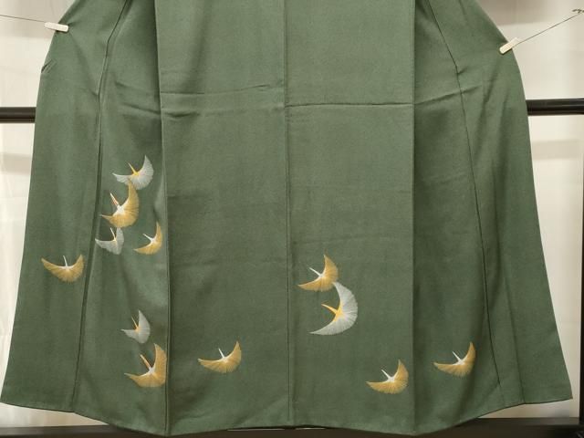 平和屋着物■訪問着 刺繍 飛鶴文 金銀彩 正絹 逸品 CABN1674ev