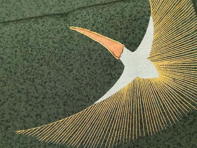 平和屋着物■訪問着 刺繍 飛鶴文 金銀彩 正絹 逸品 CABN1674ev