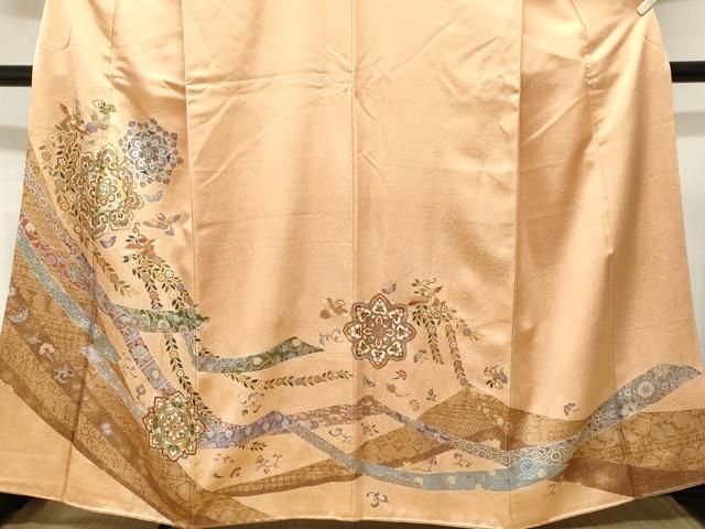平和屋着物■豪華色留袖 鳳凰花蝶文 鬘帯正倉院花喰い鳥 金銀彩 正絹 逸品 CABN1679ev