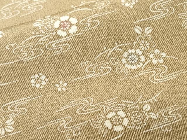 平和屋着物■上質な小紋 流水露芝草花文 正絹 逸品 CABN1683ev