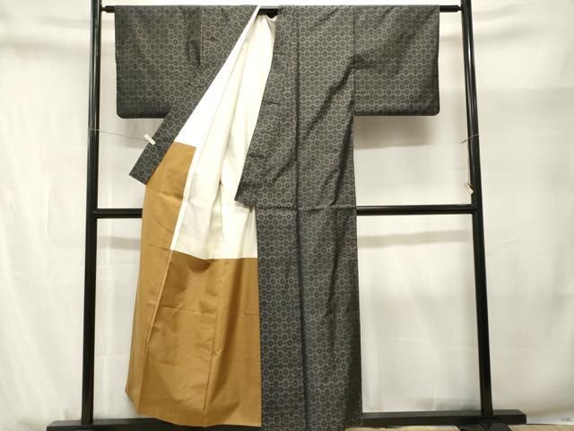 平和屋着物■本場大島紬 菱横段文 正絹 逸品 CABN1684ev