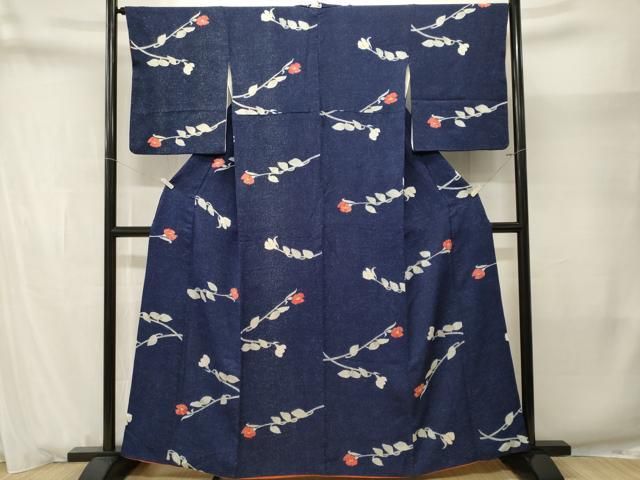 平和屋着物■上質な小紋 枝花文 正絹 逸品 CABN1688ev