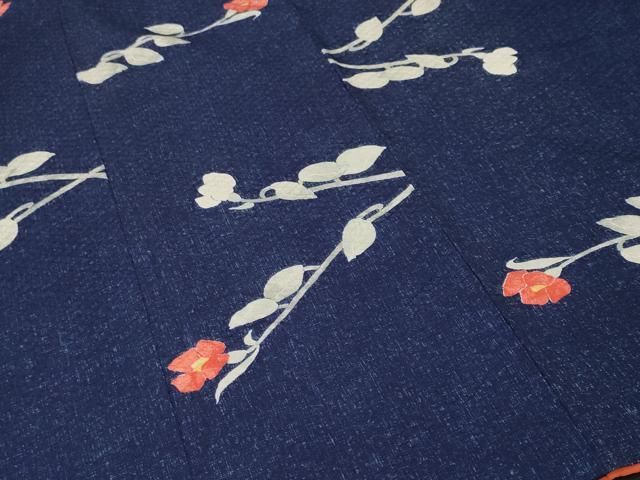 平和屋着物■上質な小紋 枝花文 正絹 逸品 CABN1688ev