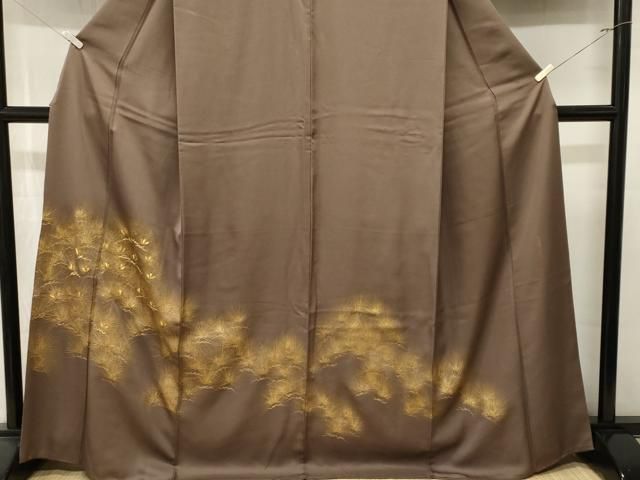 平和屋着物■豪華色留袖 刺繍 松葉文 金彩 正絹 逸品 CABN1690ev