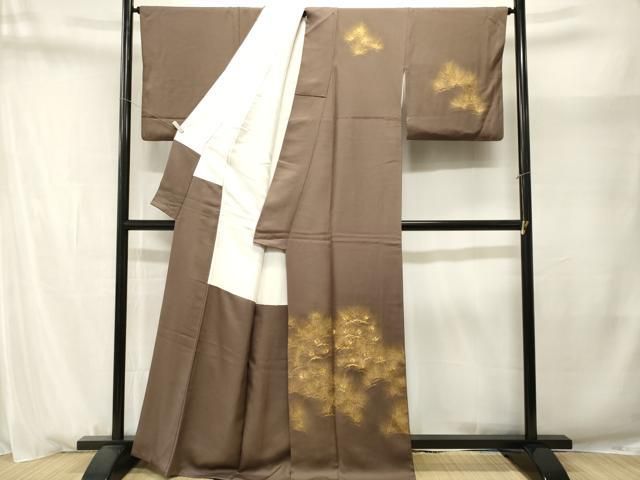 平和屋着物■豪華色留袖 刺繍 松葉文 金彩 正絹 逸品 CABN1690ev