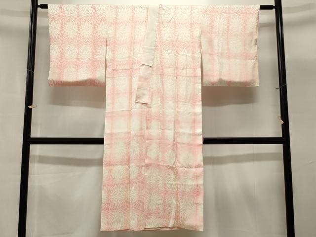 平和屋着物■長襦袢 袷 格子菊尽くし紋 暈し染め 正絹 逸品 CABN1694ev
