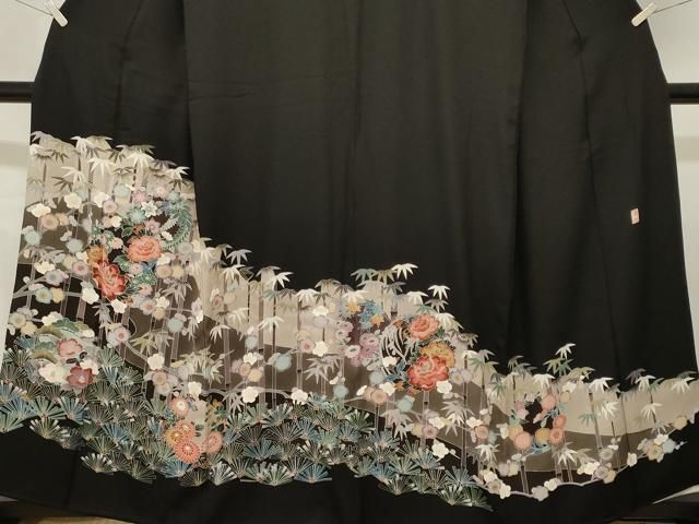 平和屋着物■豪華黒留袖 作家物 松竹梅花文 正絹 逸品 CABN1699ev