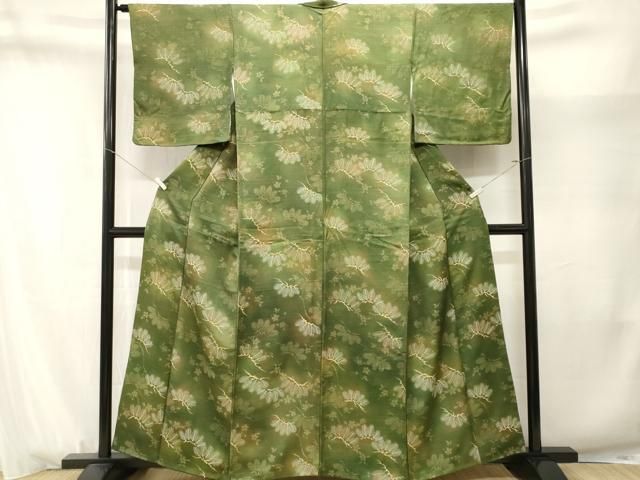 平和屋着物■上質な小紋 松葉花文 暈し染め 金彩 正絹 逸品 CABN1703ev