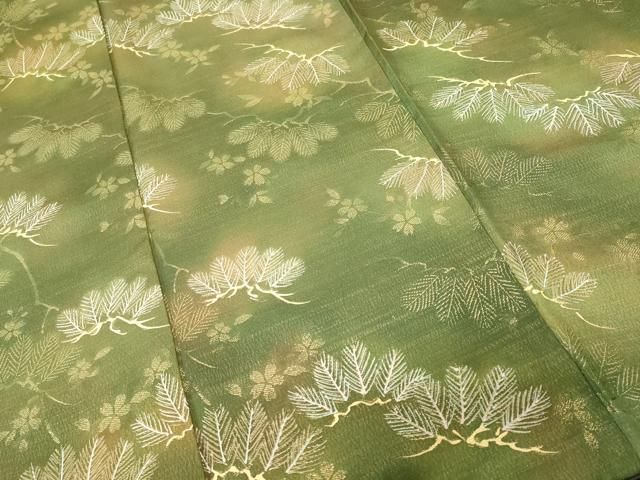 平和屋着物■上質な小紋 松葉花文 暈し染め 金彩 正絹 逸品 CABN1703ev