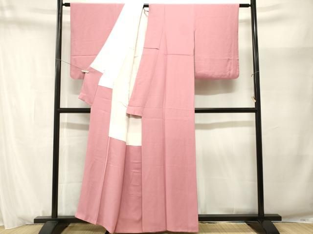 平和屋着物■上質な色無地 紅梅色 正絹 逸品 CABN1708ev