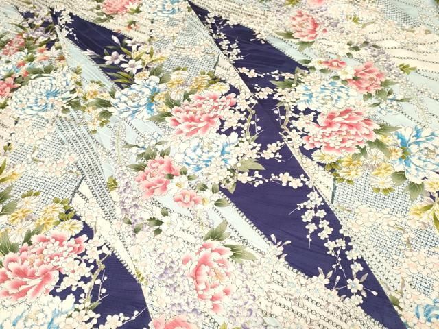 平和屋着物■上質な小紋 乱菊 草花文 金彩 正絹 逸品 CABN1710ev