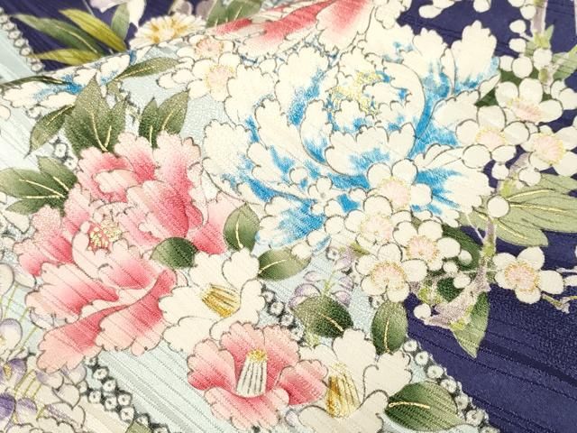 平和屋着物■上質な小紋 乱菊 草花文 金彩 正絹 逸品 CABN1710ev