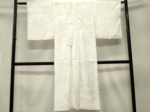 平和屋着物■長襦袢 無双仕立て 桐 亀甲花菱地紋 白色 洗える着物 CABN1761ev