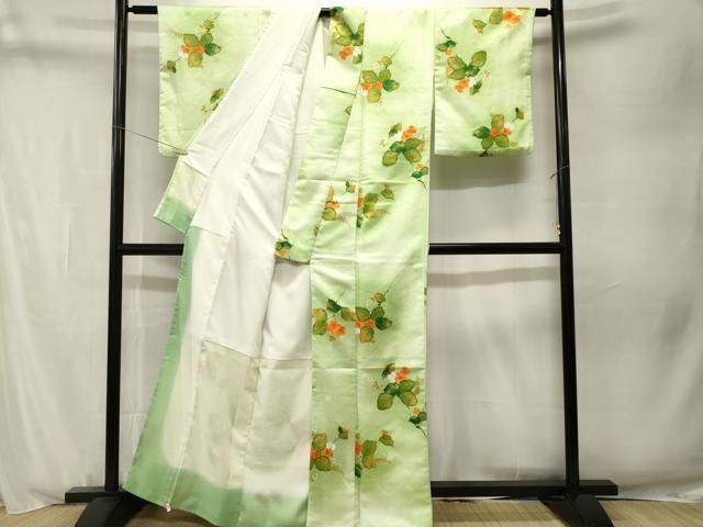 平和屋着物■小紋 枝花文 暈し染め 洗える着物 CABN1762ev