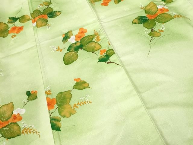 平和屋着物■小紋 枝花文 暈し染め 洗える着物 CABN1762ev