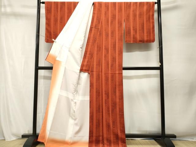 平和屋着物■小紋 幾何学唐草間道 洗える着物 CABN1764ev