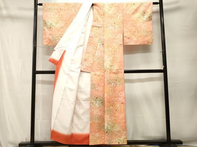 平和屋着物■小紋 草花文 暈し染め 洗える着物 CABN1768ev